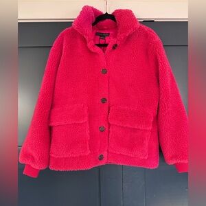 NWT - Anthropologie x Sanctuary mely sherpa jacket in raspberry Small